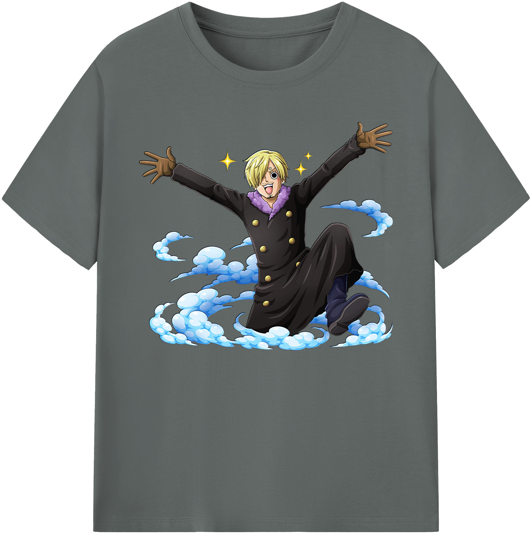 （画像用） ワンピース サンジ ONE PIECE Sanji 綿100％ メンズ半袖Tシャツ｜肌触りやわらか＆通気性